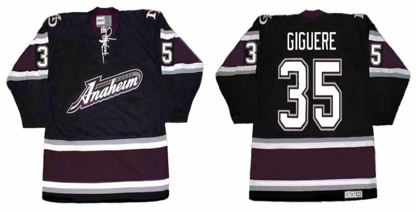 2019 Men Anaheim Ducks #35 Giguere black CCM NHL jerseys